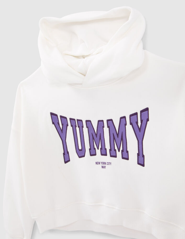 Girls’ off-white hoodie with embroidered XL letters-3