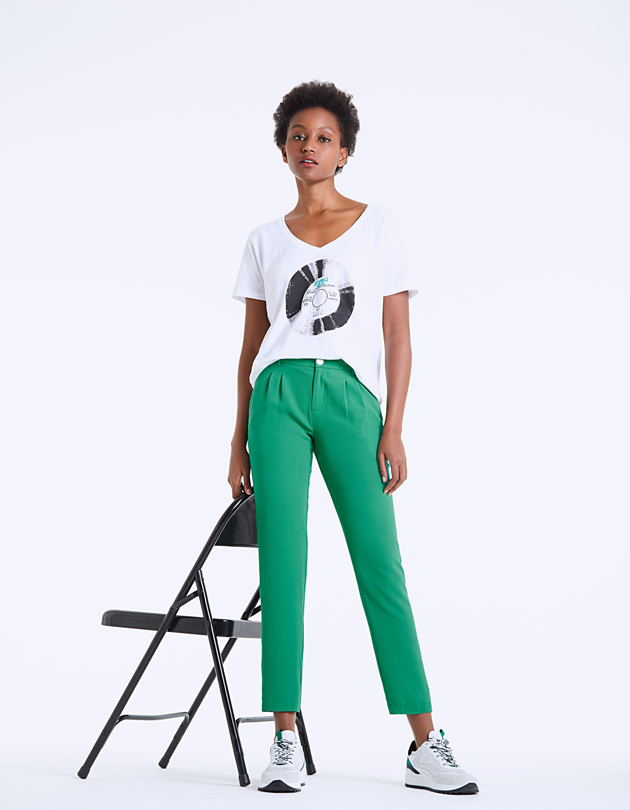 Pantalon shop crêpe femme