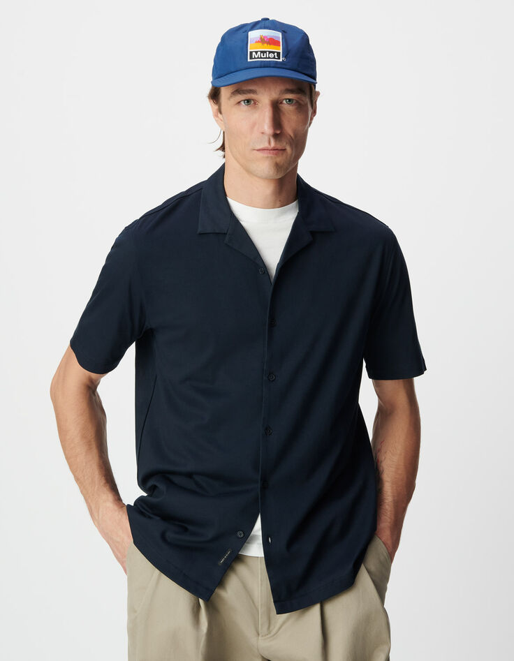 Marine regular overhemd korte mouwen tricot Heren-5