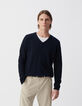 Pull marine tricot coton cachemire Homme-2