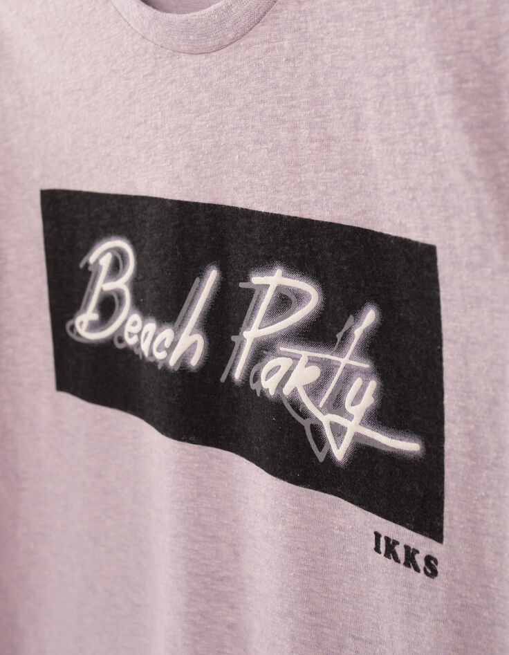 T-shirt mauve chiné garçon-5