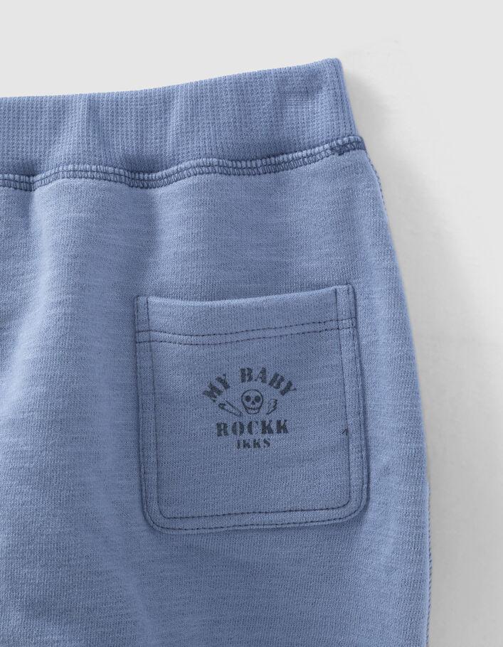 Baby’s medium blue organic sweatshirt fabric trousers - IKKS