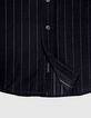 Men’s black striped organic velvet REGULAR shirt-3