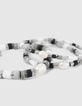 Armbanden zilverkleurig, wit, grijs, zwart Dames -2