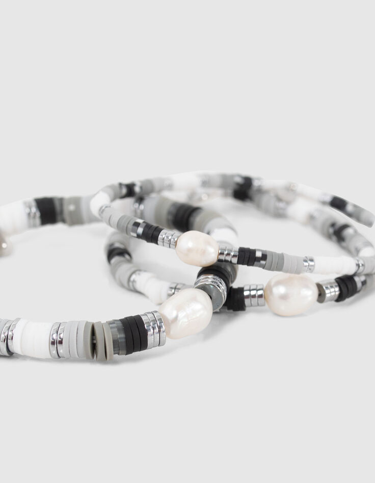 Armbanden zilverkleurig, wit, grijs, zwart Dames -2