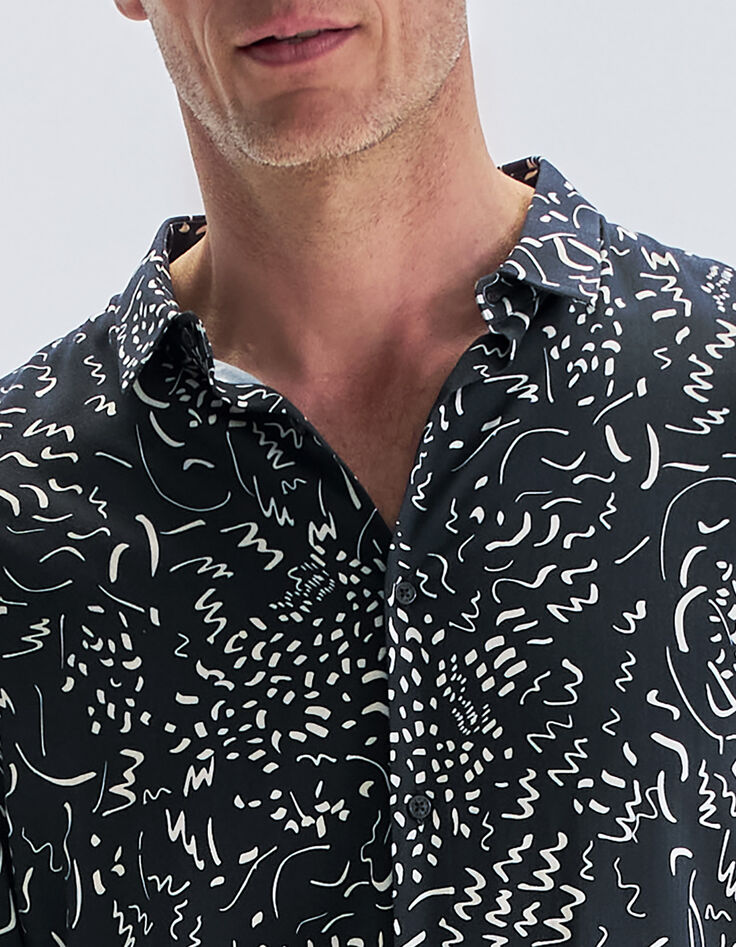 Chemise REGULAR marine LENZING™ ECOVERO™ imprimé graffiti Homme-9
