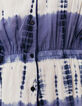 Damenkleid mit Knöpfen vorne und blau-weißem Tie-Dye-6