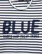 Tee-shirt marinière blanc cassé rayé à message fille-2