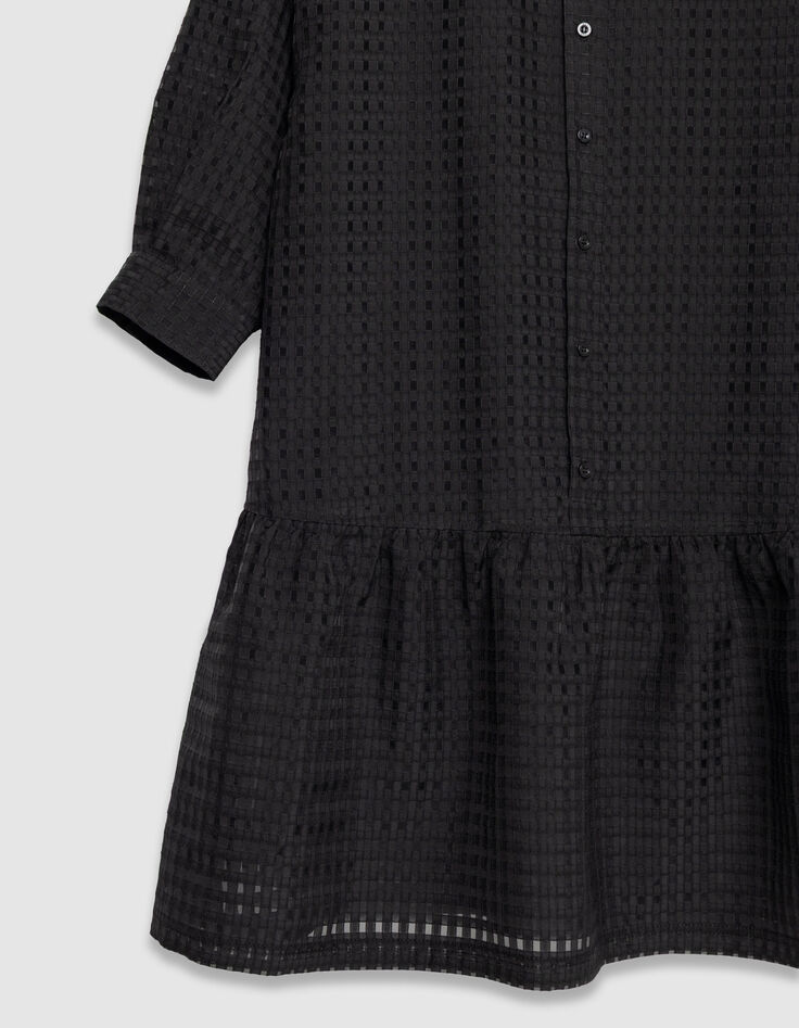 Zwarte jurk met opengewerkt motief Dames-3