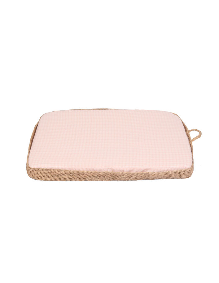  NORO pink check motif changing mat basket - IKKS