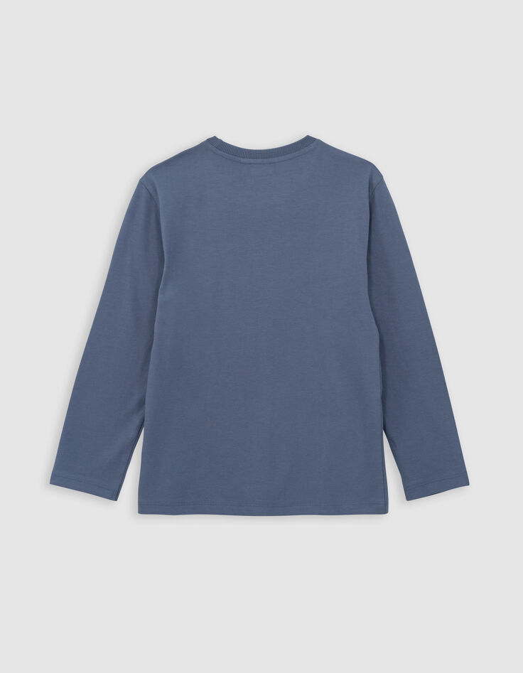 Boy's blue organic cotton embossed VICE-VERSA T-shirt-3 Boy's blue organic cotton embossed VICE-VERSA T-shirt-3