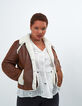 Manteau cognac façon peau retournée I.Code-2