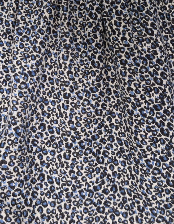 Falda corta azul marino leopardo-lazo niña-6
