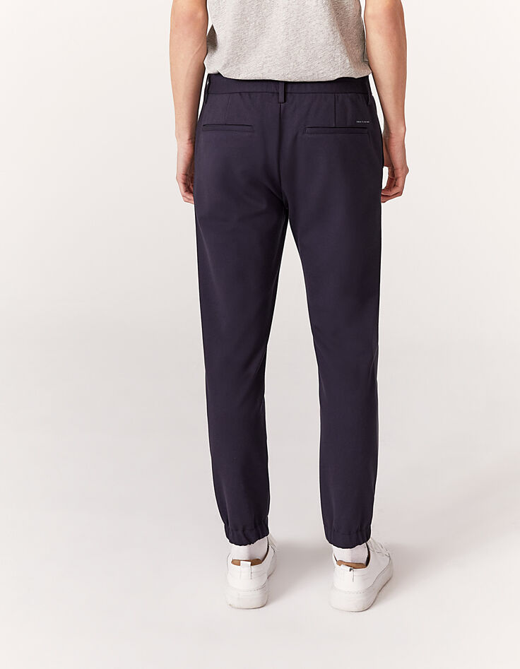 Men’s navy DRY FAST elasticated joggers with side piping-3