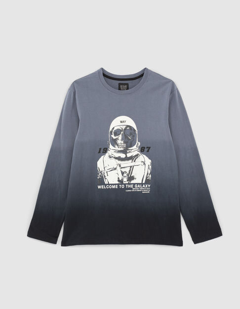 Blaues Jungenshirt mit Astronauten-Totenkopf - IKKS