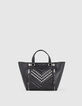 Women’s quilted chevron METALLIC MEDIUM 1440 tote bag-1