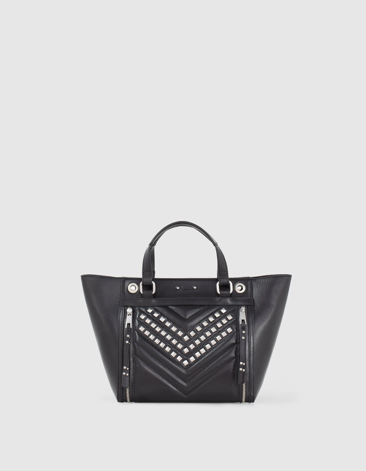 Women’s quilted chevron METALLIC MEDIUM 1440 tote bag-1