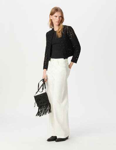 Schwarze Jacke mit offenem Makramee-Stil - IKKS