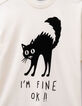 Boys’ white T-shirt with flocked velvet cat image-4