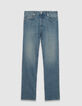 Jean droit bleu délavé Serge Homme-5