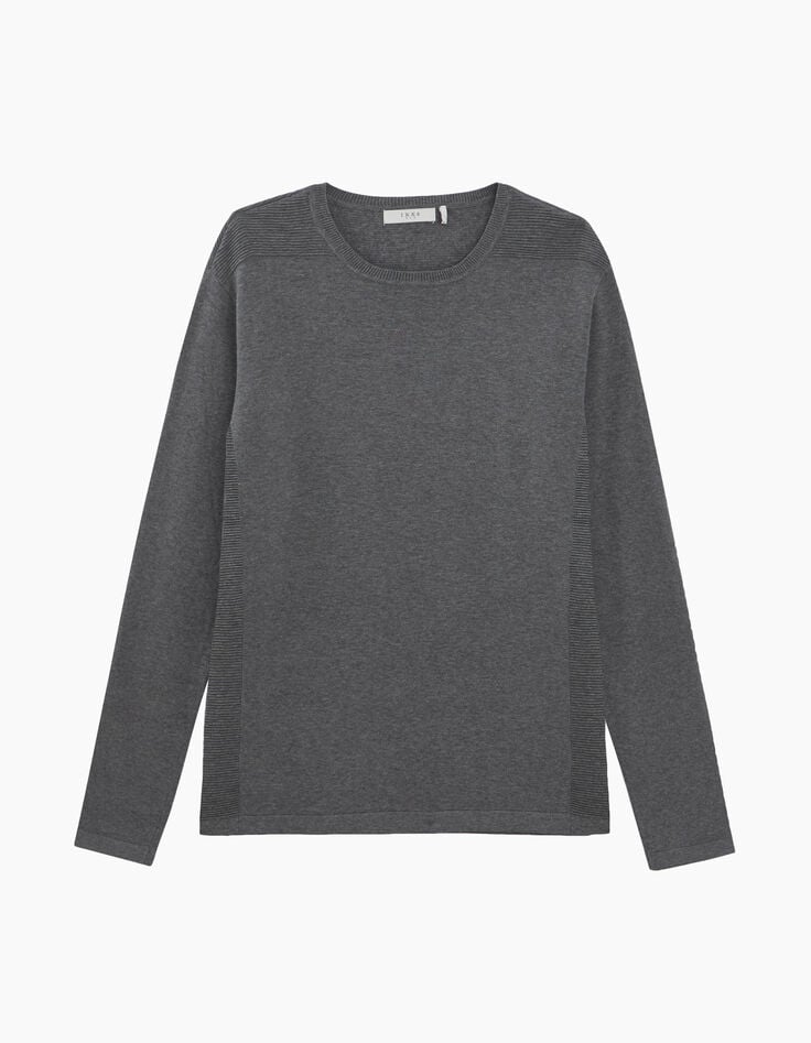 Men’s dark grey knit sweater+texture on back-7