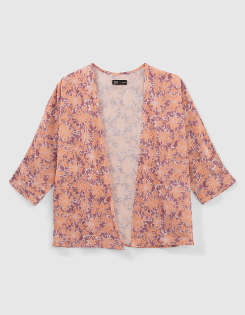 Lichtpaarse kimono print psychedelische bloemen meisjes - IKKS