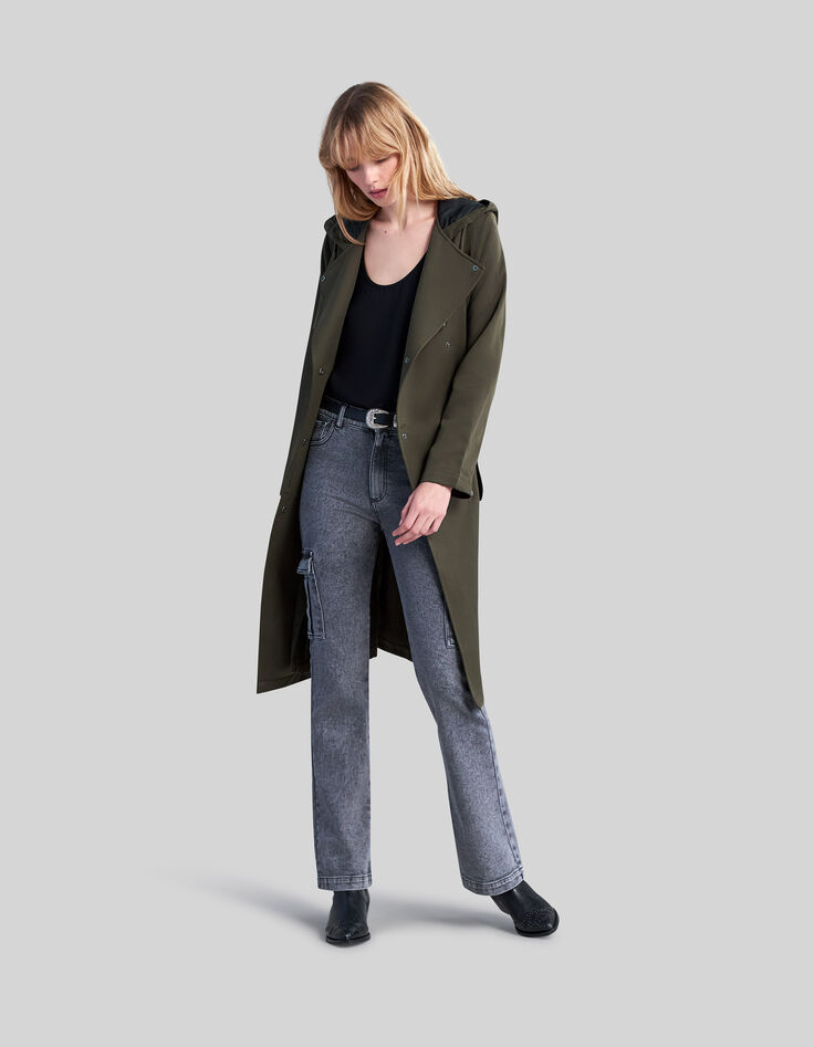 Trench caqui Lyocell® capucha mujer-5