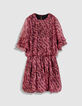 Robe courte bordeaux imprim&eacute; ikat Femme-6
