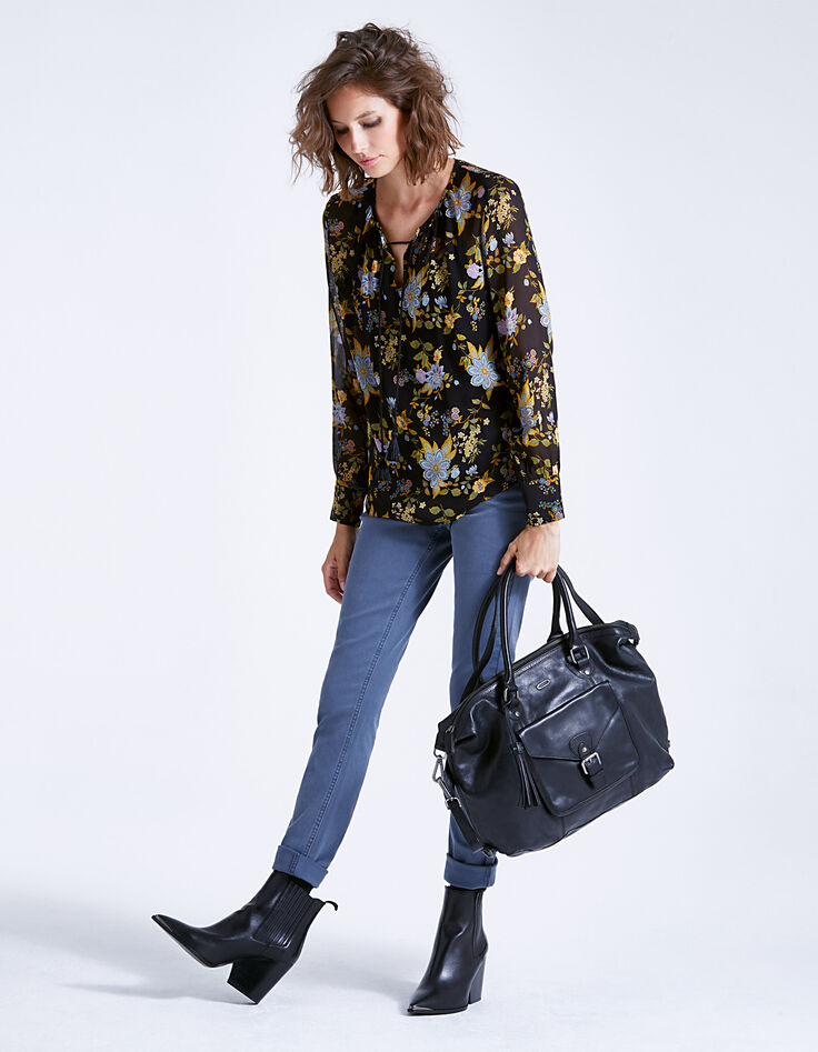 Blouse en voile floral femme-7