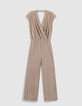 Pantal&oacute;n de mujer de l&uacute;rex en espiga beige-7
