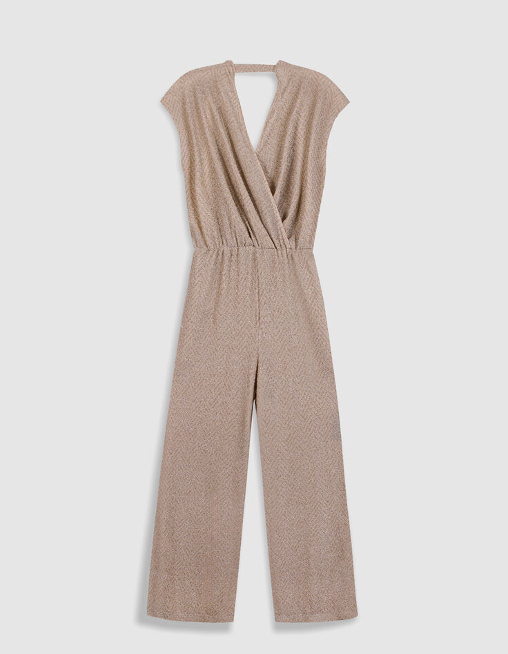 Pantal&oacute;n de mujer de l&uacute;rex en espiga beige-7