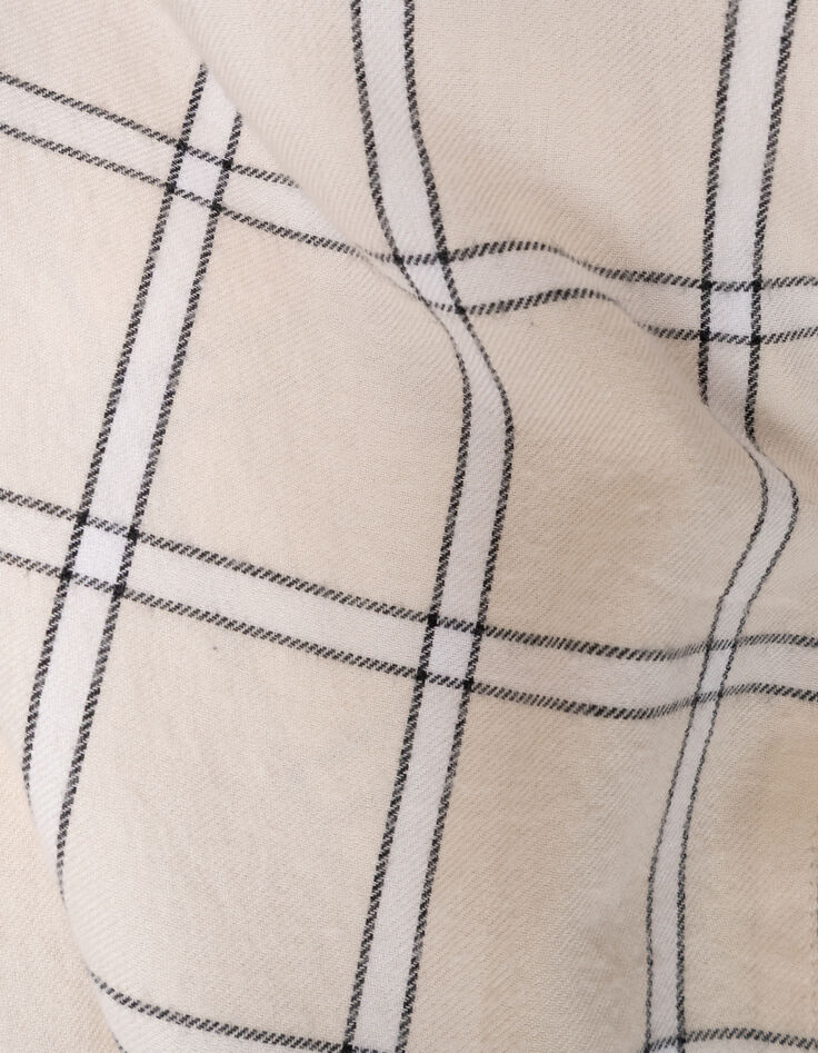 Girls’ ecru and black check shirt-8