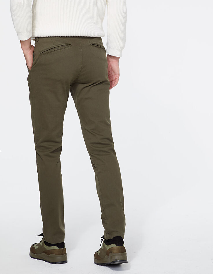 Kaki SLIM fit chino broek Heren-3 Kaki SLIM fit chino broek Heren-3
