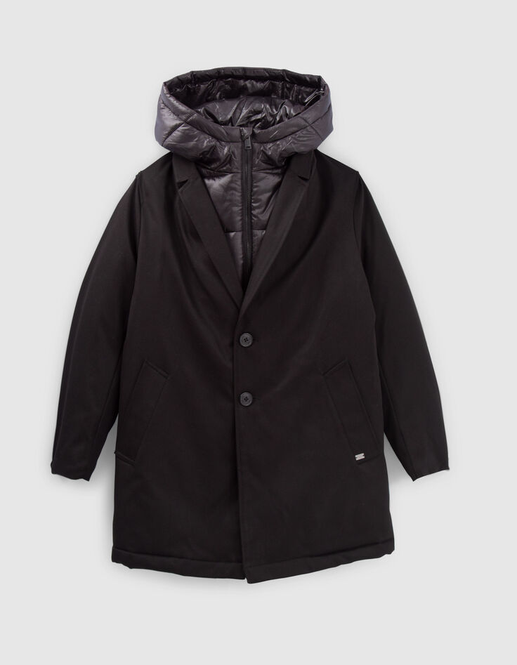 Manteau noir parmenture doudoune garçon-2