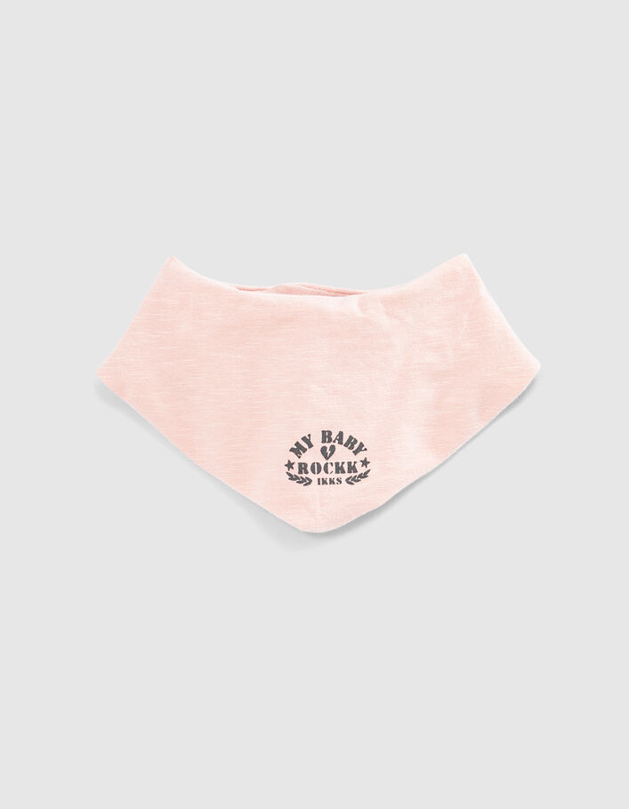 Bavoir rose pâle print rock coton bio bébé - IKKS