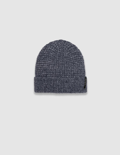 Gorro azul punto acanalado vuelta hombre - IKKS