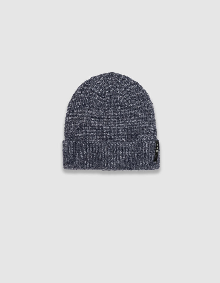 Gorro azul punto acanalado vuelta hombre-1 Gorro azul punto acanalado vuelta hombre-1