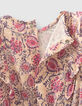 Baby girls’ pink floral paisley Lenzing™ Ecovero™ jumpsuit-5