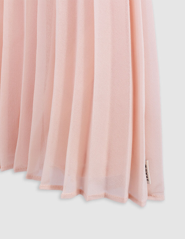 Robe rose plissée décor clous fille-5