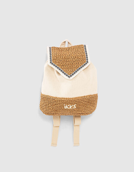 Baby girls’ wheat mixed fabric backpack