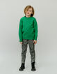 Grüner flauschiger Strickpullover für Jungen-2