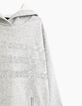 Robe gris chiné moyen avec sweat à rayures sequins fille-5