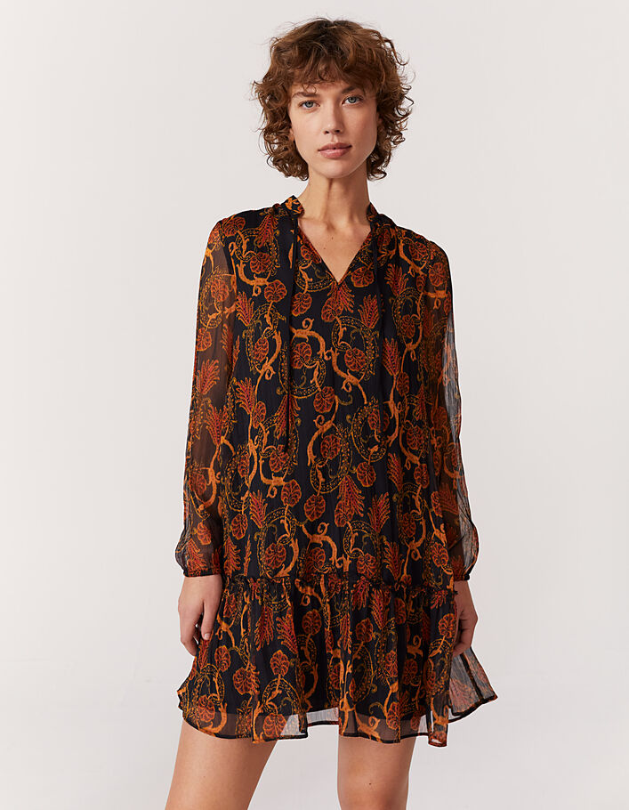 Robe en voile imprimé fleur des sables femme-1
