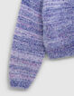 Chaqueta de punto azul y rosa para niña-4