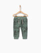 Pantalon molleton kaki tropical bébé garçon -1