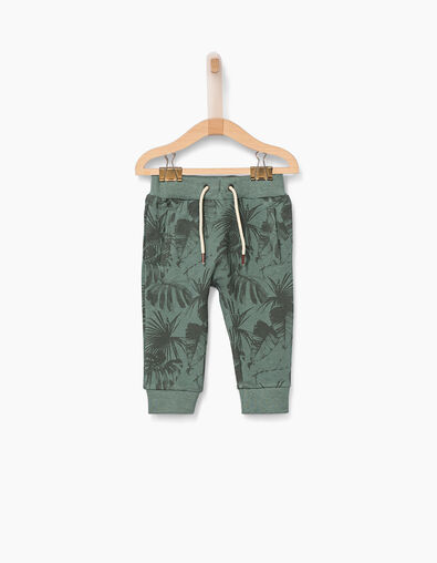 Baby boys’ khaki tropical cotton fleece trousers  - IKKS
