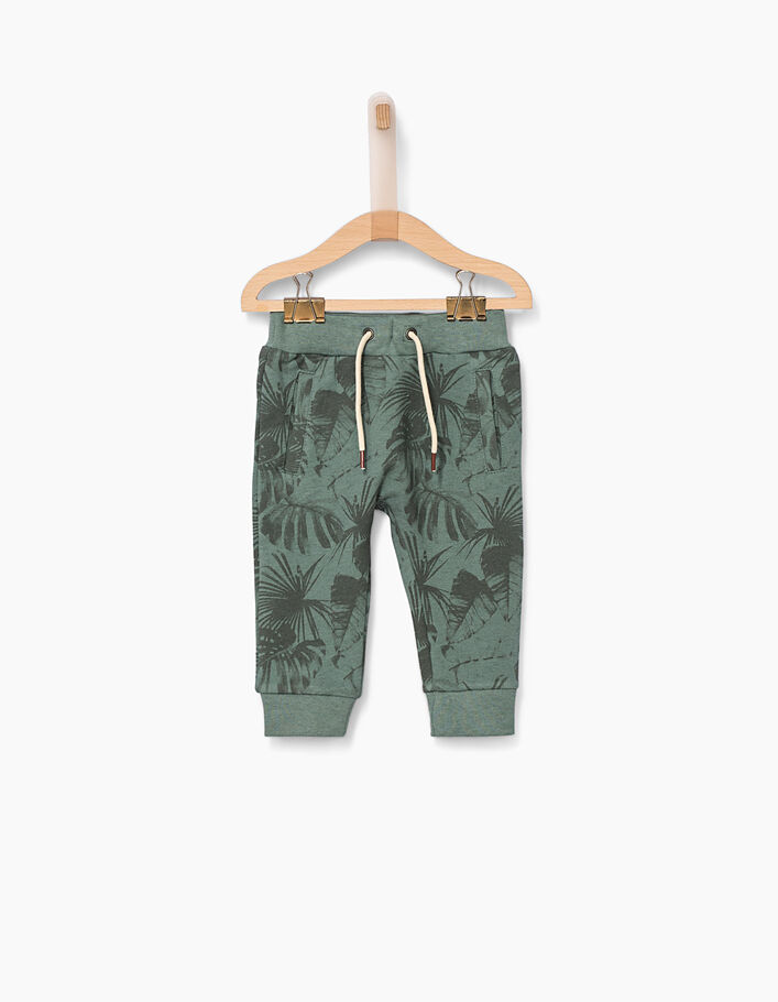 Baby boys’ khaki tropical cotton fleece trousers  - IKKS