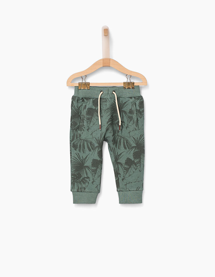 Pantalon molleton kaki tropical bébé garçon -1 Pantalon molleton kaki tropical bébé garçon -1