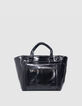 Tasche 1440 schwarzes geknittertes Lackleder Größe Medium-3