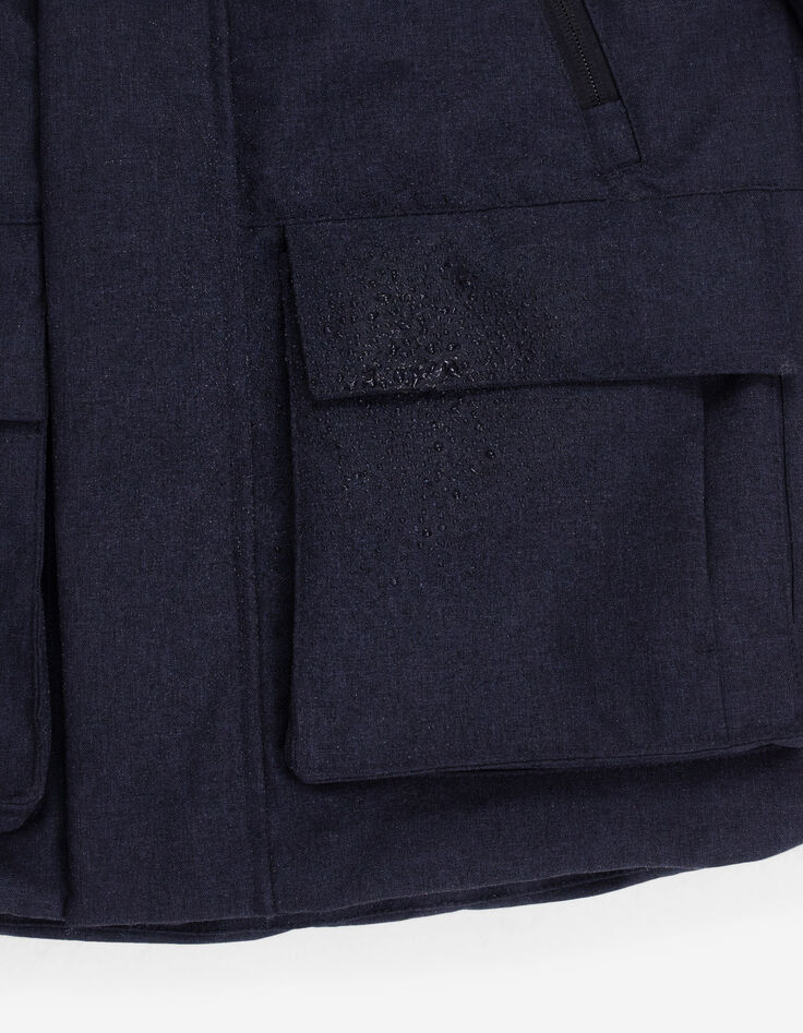 Navy parka met doorstikte voering jongens-6
